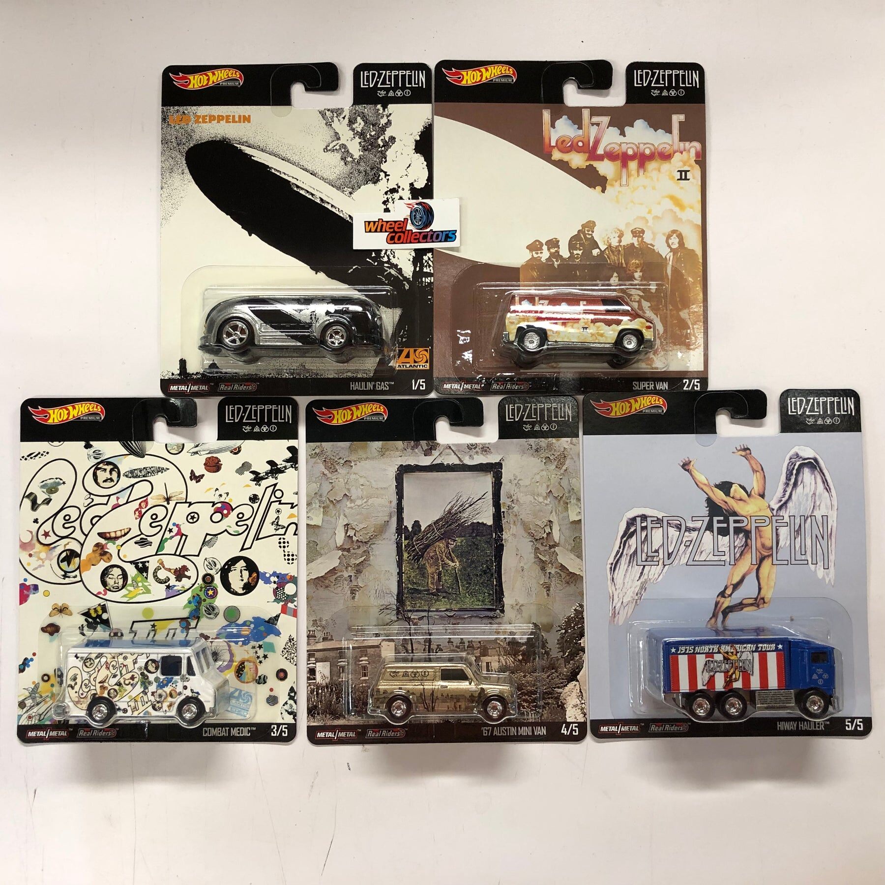 Hot Wheels LED Zeppelin Limited Edition 5 Car Set in 1:64 scale by ...
