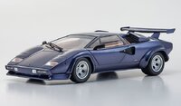 Lamborghini Countach LP 5000 Quattrovalvole Dark Blue Metallic/Tan Interior in 1:18 scale