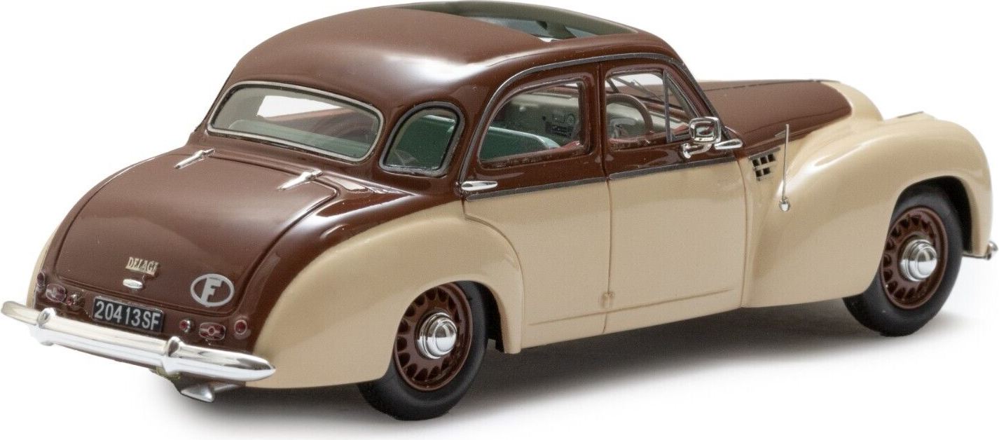 Esval model Delage D6-3l Autobineau Sedan Open Roof 1948 1:43 Béžově