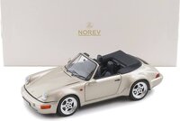 Porsche 911 Turbo Look Cabriolet 1992 Zermatt Silver Metallic in 1:18 scale