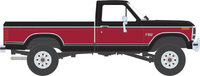 1982 F-350 XL Short Bed - Raven Black & Candy Apple Red 1:64