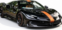 Ferrari 296 Speciale Black w/Amber Stripe 1:18