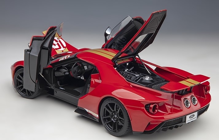 Ford GT Heritage Edition Alan Mann Red W/ Gold Stripes in 1:18 scale by ...