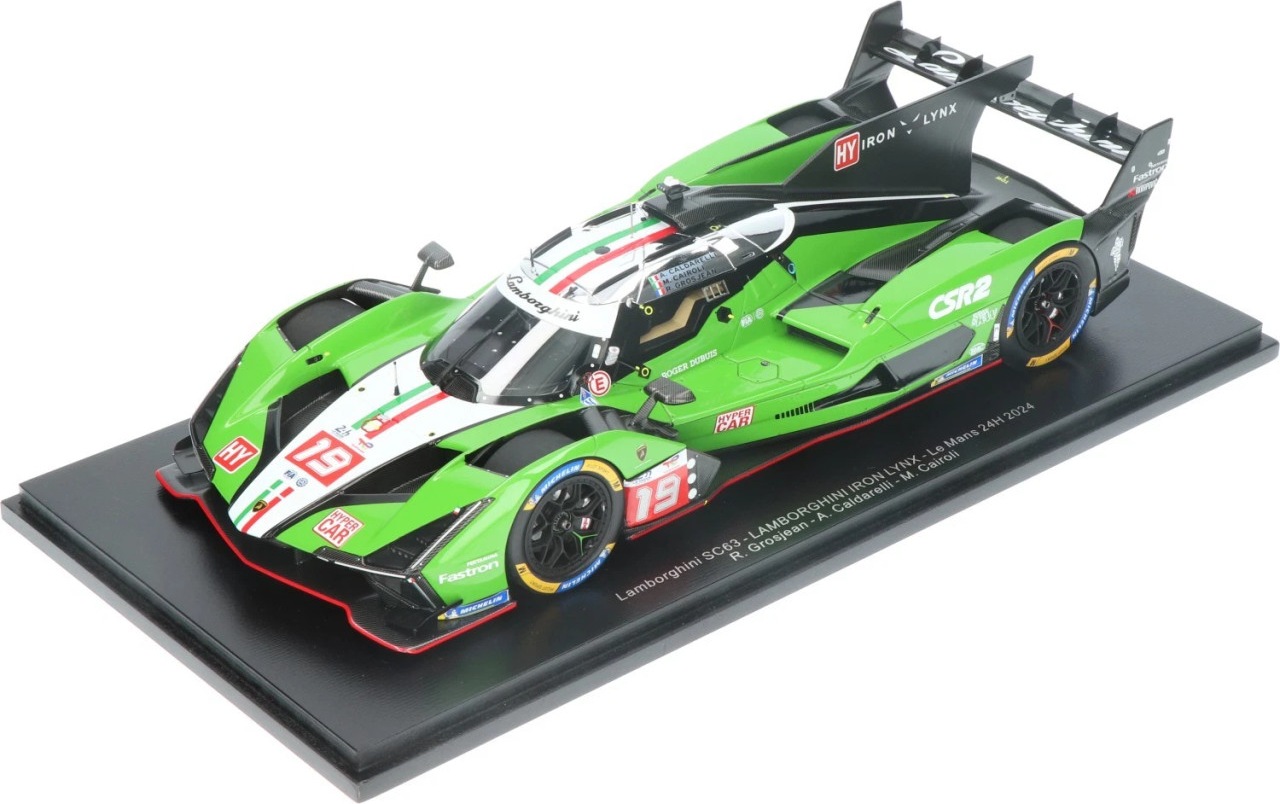 Miniature Spark 1/18 Lamborghini Sc63 #19 Le Mans 2024 - Grosjean/Cairoli - 18S647