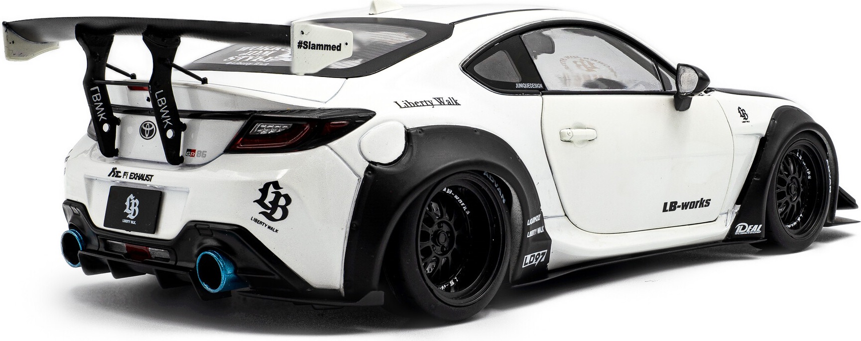 2024 Toyota GR86 LBWK Body Kit Pearl White in 1:18 scale by Solido