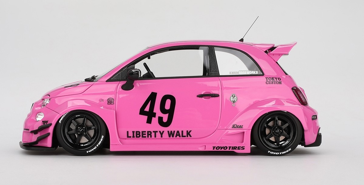 thumbnail image 2 of Mini GT 1/64 ABARTH 595 LB-WORKS X Abas Works – Limited Edition Pink #851 2 of 6