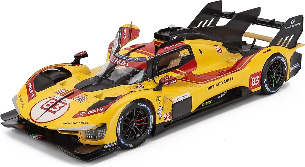 Ferrari 499P 3.0L Turbo V6 Team Ferrari #83 Winner 2025 Le Mans in 1:18 ...