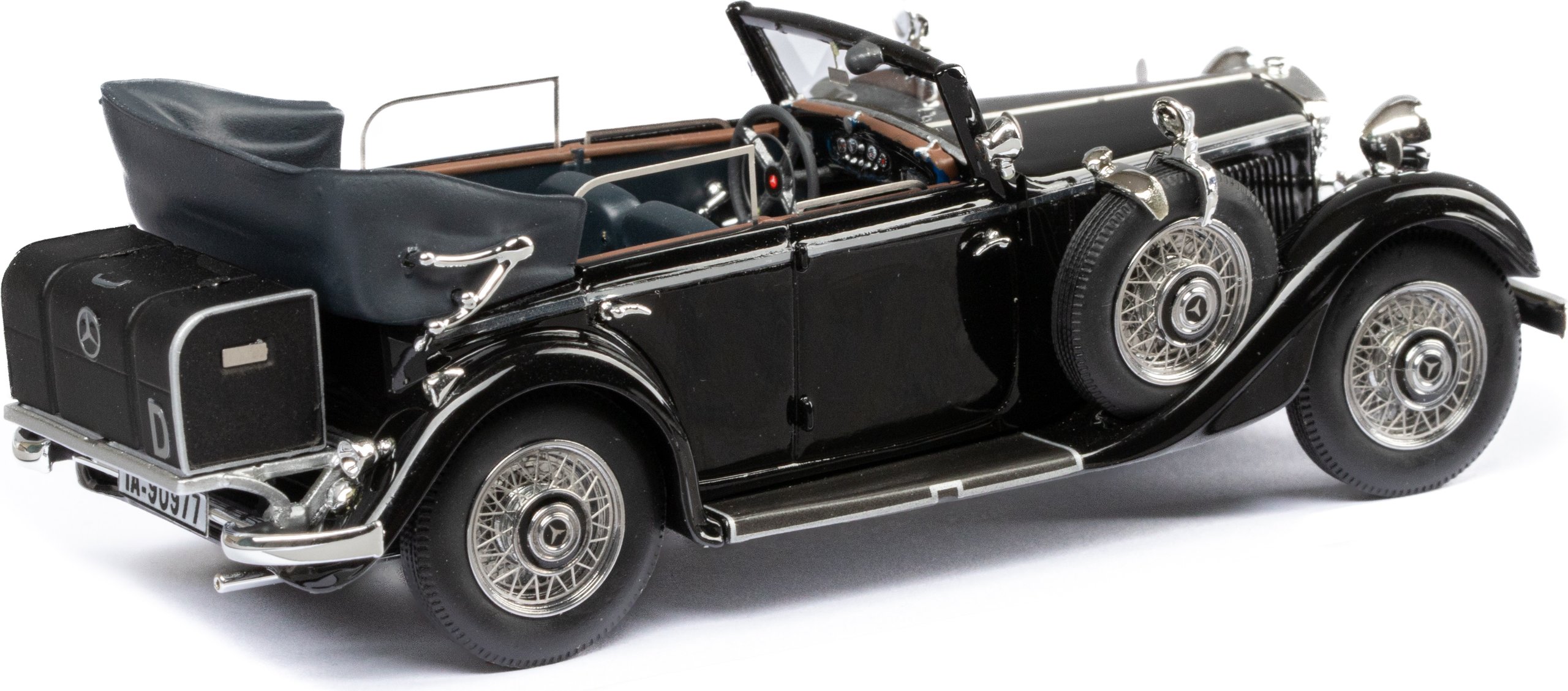 Miniature Mercedes 290 W18 Cabriolet D 1933-1936 - Noire - Échelle 1/43