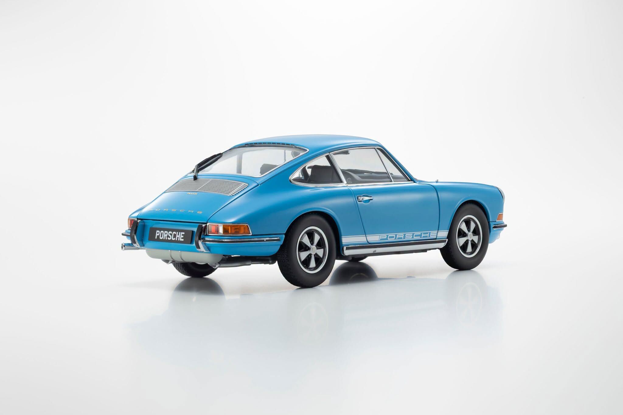 Porsche 911S Crystal Blue/White Stripe 1:18 by Kyosho